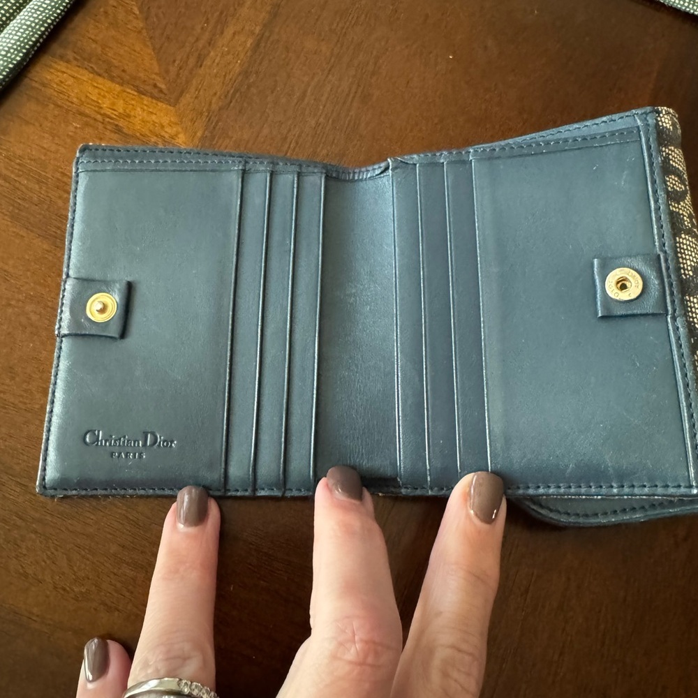 π Dior Saddle Lotus Wallet - Blue Oblique Canvas - Picture 4 of 10